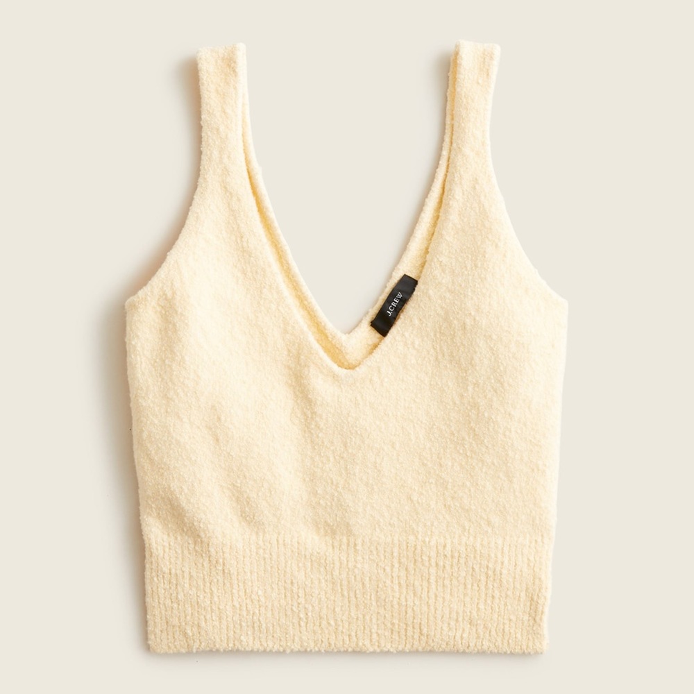 J. Crew Cotton-blend bouclé cropped sweater-tank